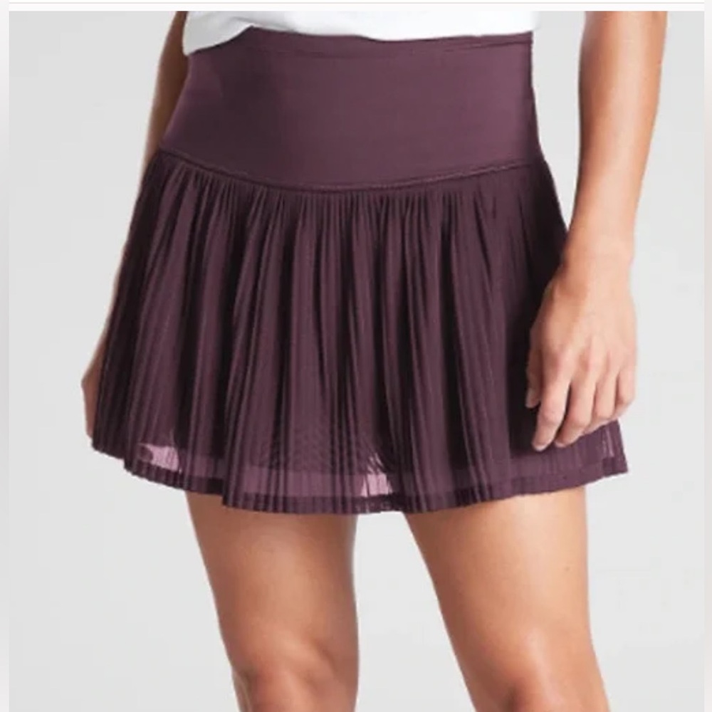 Athleta A Game Mesh Skort 13.5” High Rise Pleated Skirt Agate Purple size S